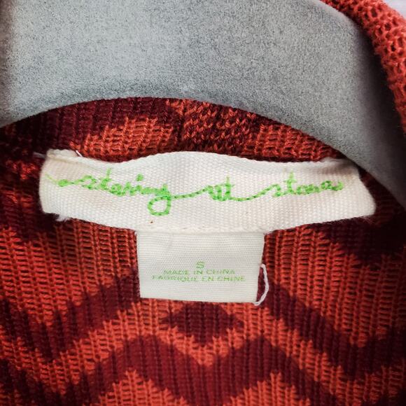 Anthropologie Boho Tribal Aztex Sweater S Waterfall Southwestern Drape Cardigan - Picture 6 of 11